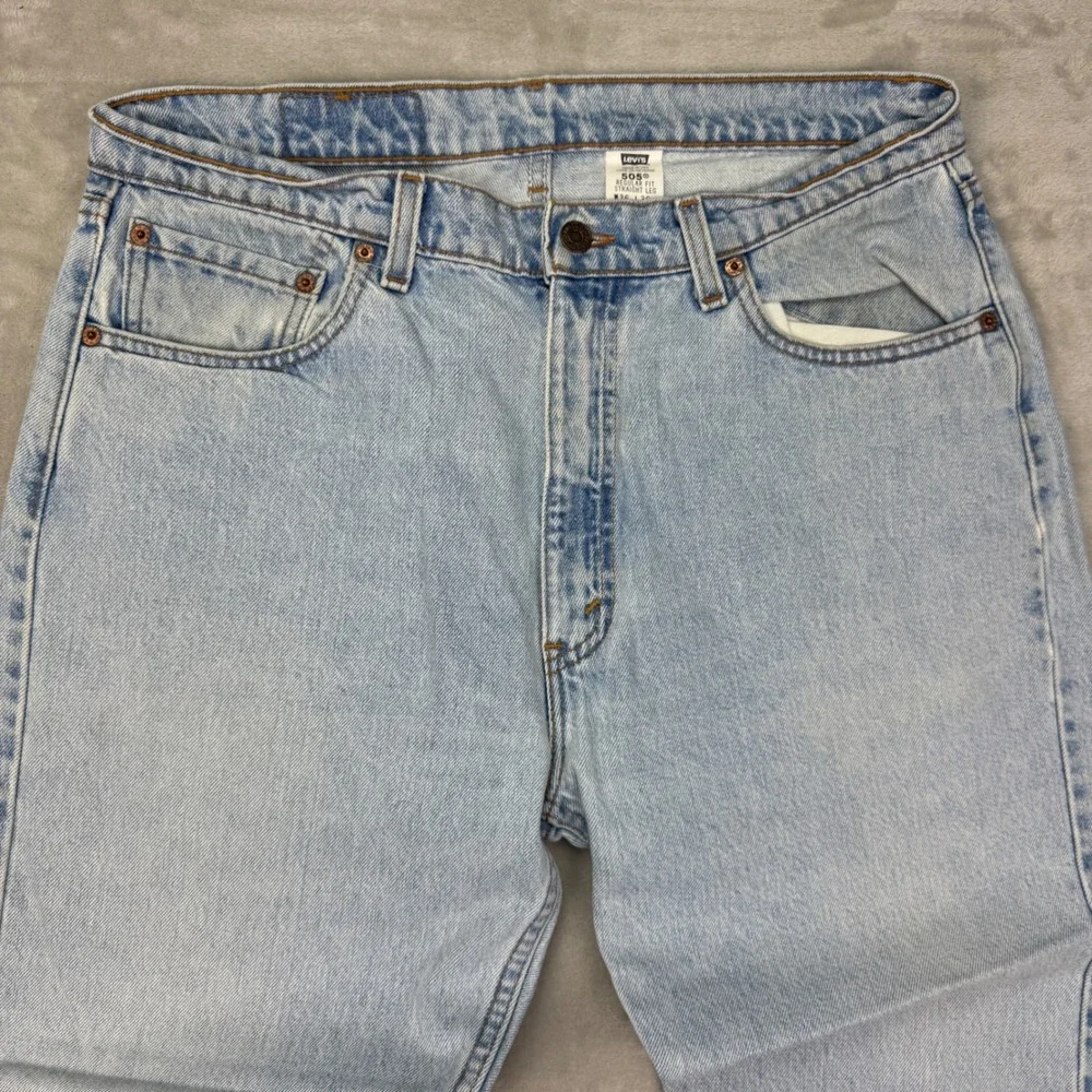 Levi 505‎ Jeans Mens 36x30 (fit 34x28) Straight Vintage 90s Made in USA Light